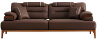 Exklusiver Brauner 3-Sitzer Wohnzimmer Couch Designer PolstermöBel