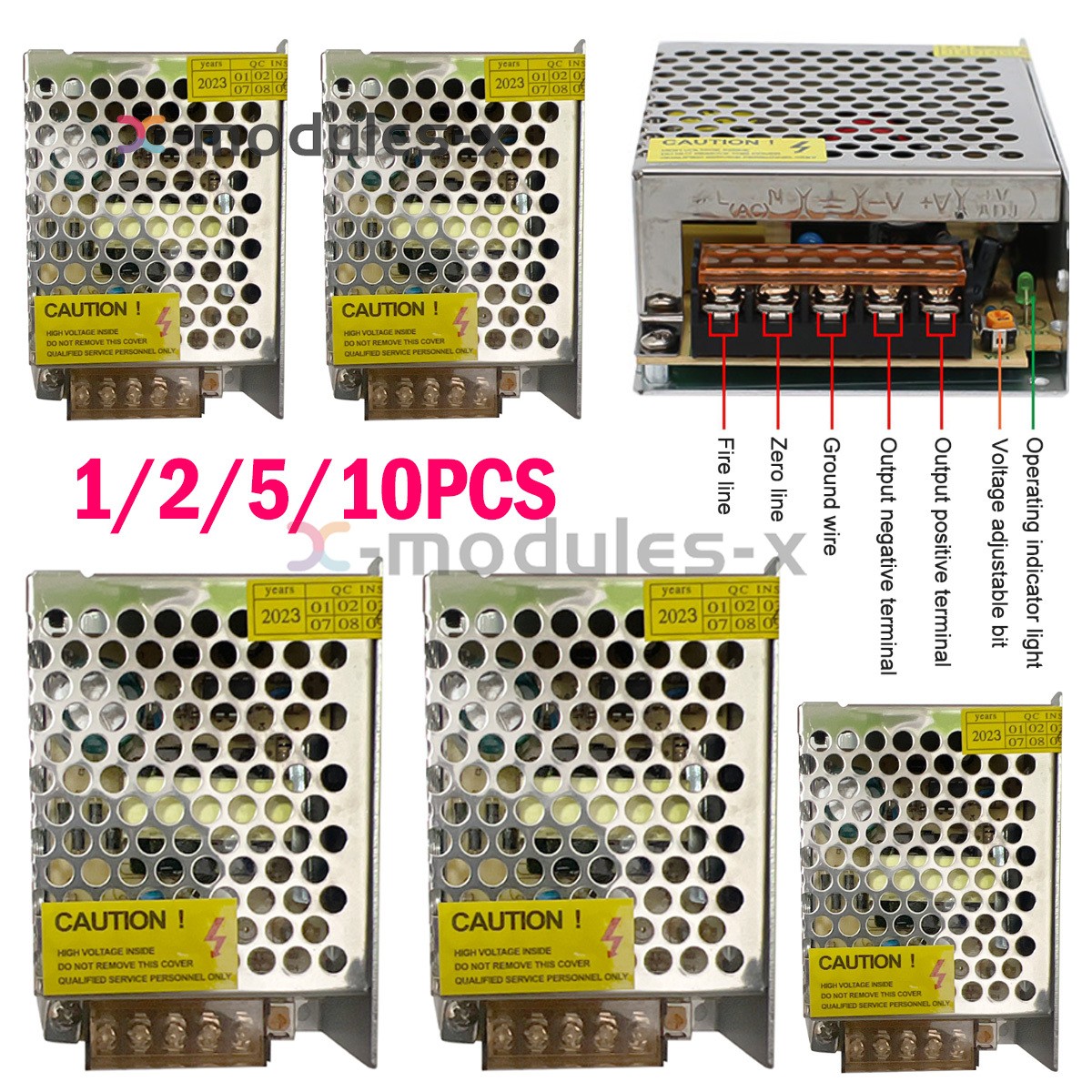 1-10X DC12V 60W Switch Power Supply Adapter Lighting Transformers LED Driver