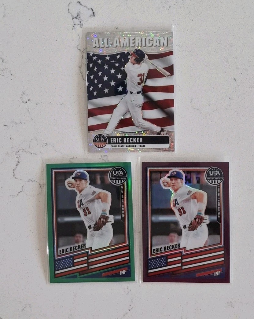 3x Lot Eric Becker #/199 2026 Panini USA Stars & Stripes Prizm RC Rookie 142 SP