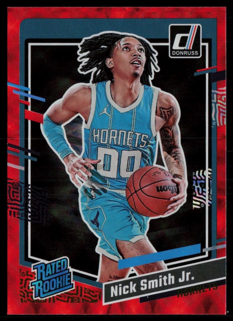 NICK SMITH JR. 2023-24 DONRUSS RED RATED ROOKIE RC CHARLOTTE HORNETS #248