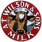 VINTAGE A.T. WILSON & SONS MILK PORCELAIN SIGN FARM COW DAIRY GROCERY STORE