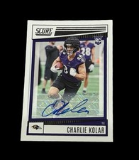 Charlie Kolar RC Auto 2022 Panini Score Rookie Autograph Ravens #374