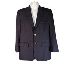 Polo Ralph Lauren Wool Blazer Gold Buttons Navy Blue Youth Boys 18