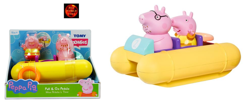 Peppa Pig Pull and Go Pedalo Bath Toy Toomies by Tomy - NEW