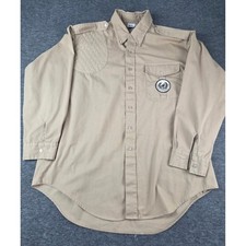 Bob Allen Hunting Shirt Mens XL Tan Hawkeye Hunting Club Shooting Pad USA Made