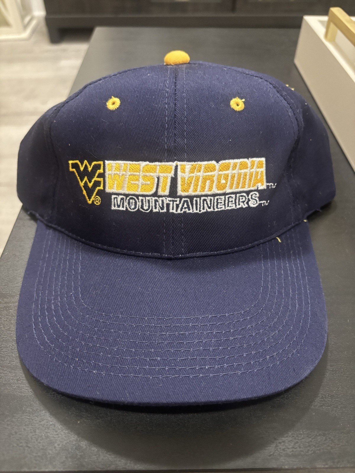 Vintage West Virginia Mountaineers Trucker Hat Cap Snapback WVU 80s 90s Script