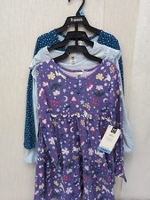 MM Girls Dress 3pk Long Sleeve Knee-Length Knit Daisies Sz S (6/6X)  A41