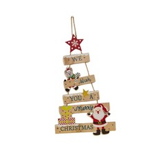 Weihnachtliches Holzschild Zum Aufh&auml;ngen, Weihnachtsmann-T&uuml;rh&auml;nger F&uuml;r Den