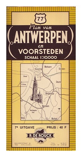 R. De Rouck Piano Van Antwerpen En Voorsteden. Kaart N.77 Libro IN Brossura