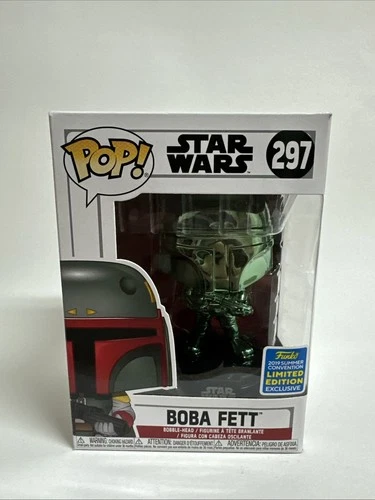 Funko Pop! Vinyl: Star Wars - Boba Fett Green Chrome - 2019 Summer Con #297 W/PP