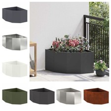 Eckpflanzer Stahl Garten-Pflanzgefäß Pflanzenbox für draußen Eisen Pflanzer Weiß