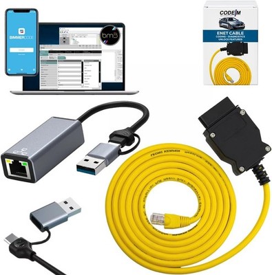 ENET Cable BMW USB C USB A Adapter OEM OBD2 BMW F G i Series Coding E SYS ISTA+