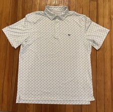Vineyard Vines On The Go Sankaty Golf Polo Men s Large Fishing Boat Print