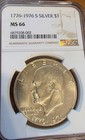 1776-1976 S  Eisenhower Dollar Silver NGC MS66 — photo 1