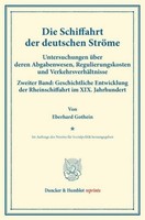 Die Schiffahrt Der Deutschen StröMe. Eberhard Gothein
