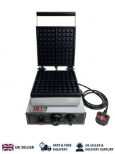 Commercial Square Waffle Maker Machine 1800W Electric Nonstick Iron Catering