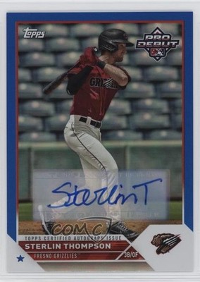 2023 Topps Pro Debut Blue Foil Auto 12/150 Sterlin Thompson #PD-185 Auto 1w4