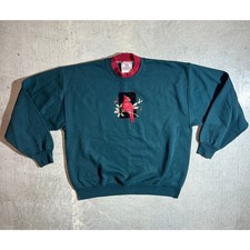 90s Cardinal Bird Christmas Sweatshirt Large