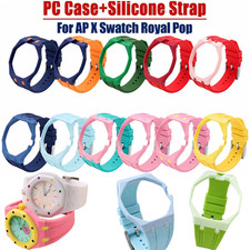 Strap Fits Swatch x Royal POP Watch Case Silicone Band, Changer To Wristwatch