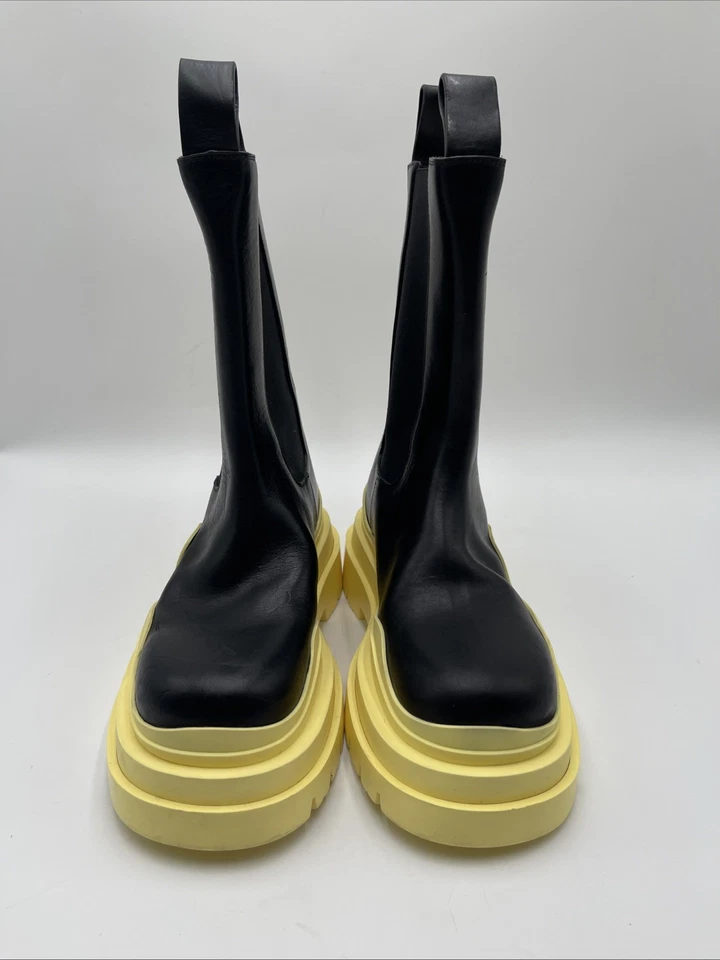 Women’s Bottega Veneta Tire Seagrass Boots Black/Yellow Size 35.5 - Image 2 of 4