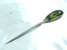 🇫🇷 COUPE PAPIER OUVRE LETTRE INCLUSION DANS RÉSINE POISSON MINIATURE VINTAGE