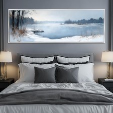 Winter Lake Canvas Ryan James Minimalist Panoramic Extra Large Wall Art