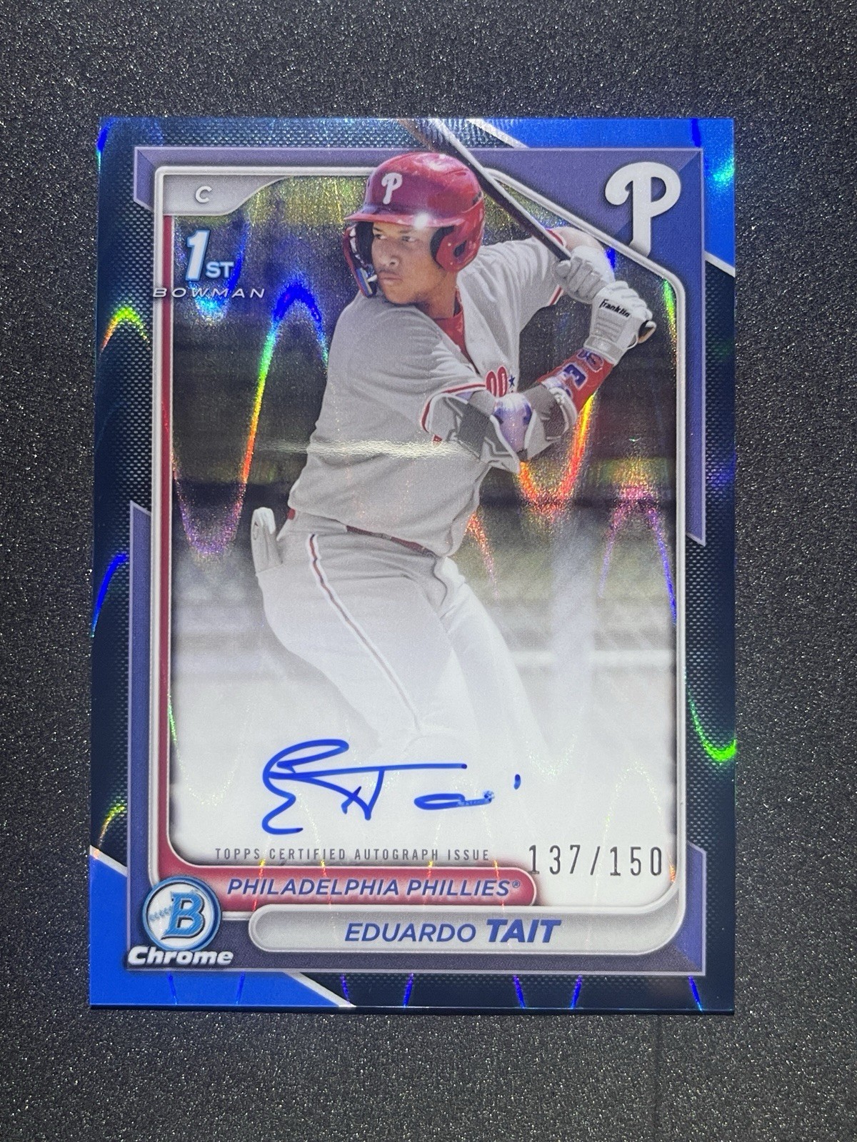 2024 Bowman Chrome Eduardo Tait Blue Raywave Auto #/150 #CPA-ET
