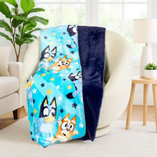 Northwest Bluey Dancing Stars Plush Faux Fur Kids Throw Blanket 50" x 60"