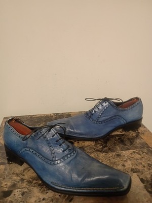 Roberto Guerrini RG Blue Italian Leather Dress Shoes Men's Size 10 Made In Italy
