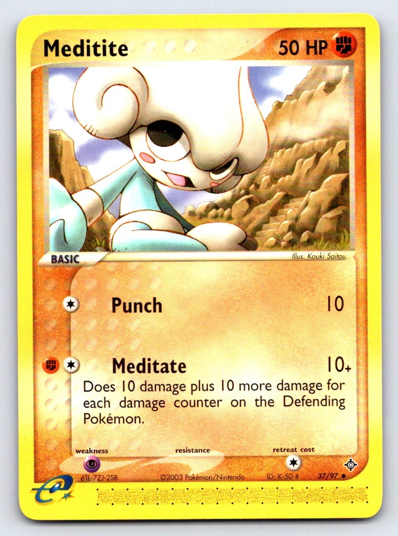 Meditite 37/97 Uncommon Dragon Pokemon Near Mint