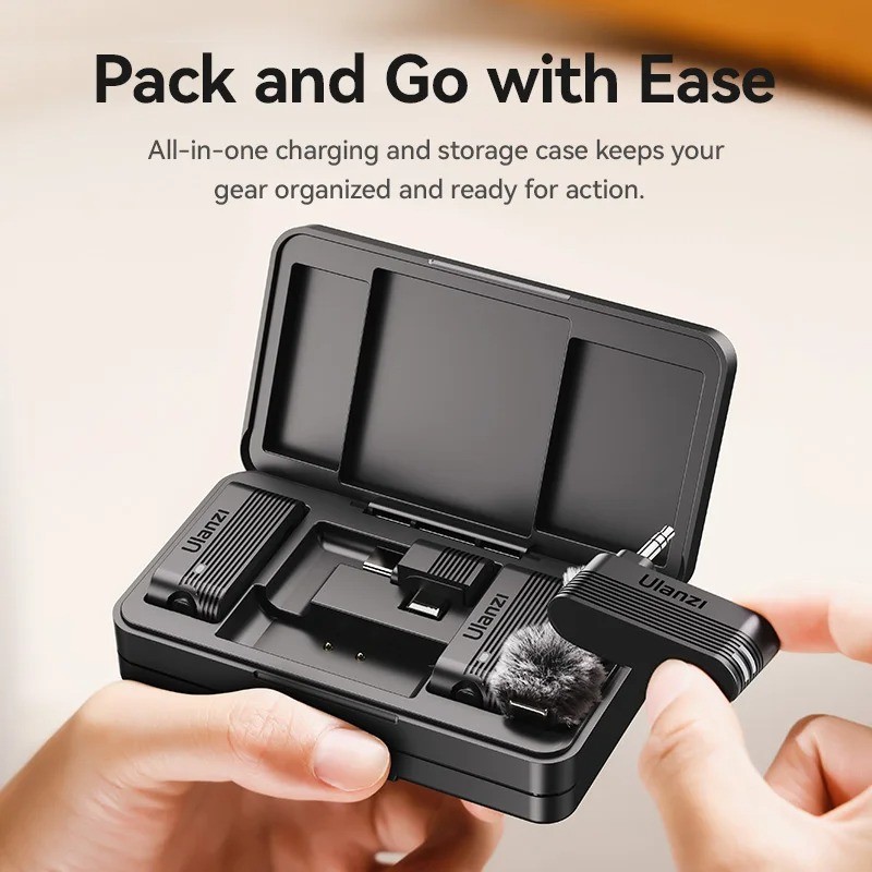 Microphone sans fil pour vlog iPhone 16 Pro et voyage
