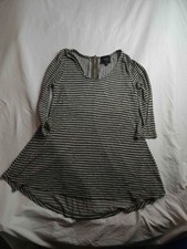 W5 T-Shirt Dress S Green Striped Minimalism Earth Tones Clean Girlcore USA Made
