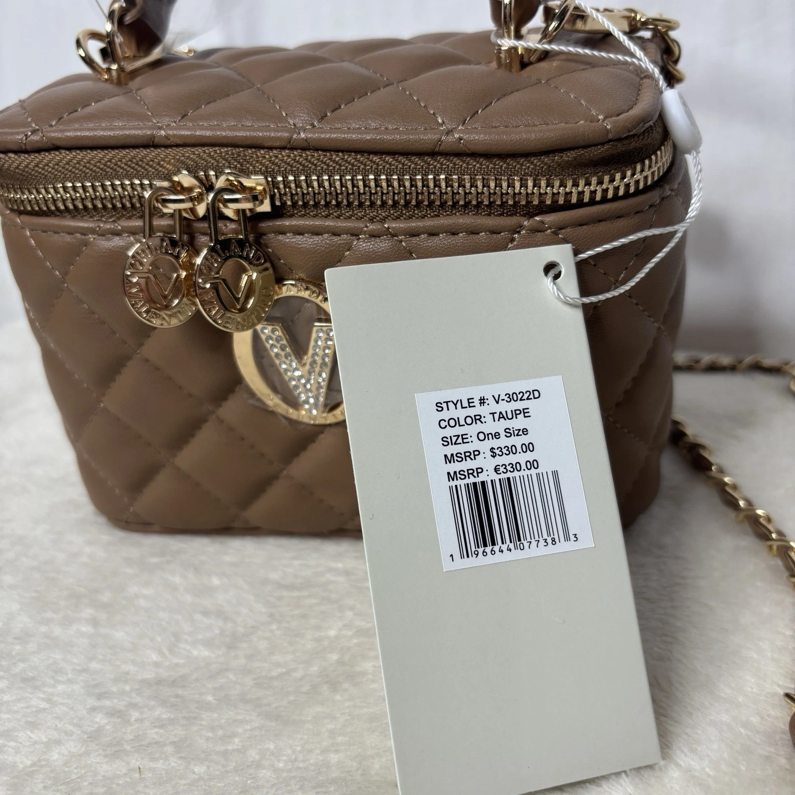 Valentino Orlandi Borsa Vanity Box Manico Superiore in Taupe (NUOVA) MSRP $330