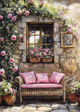 Sofa Flowers Diamond Painting Kits for Adults, 5D Diamond Art Painting by Number