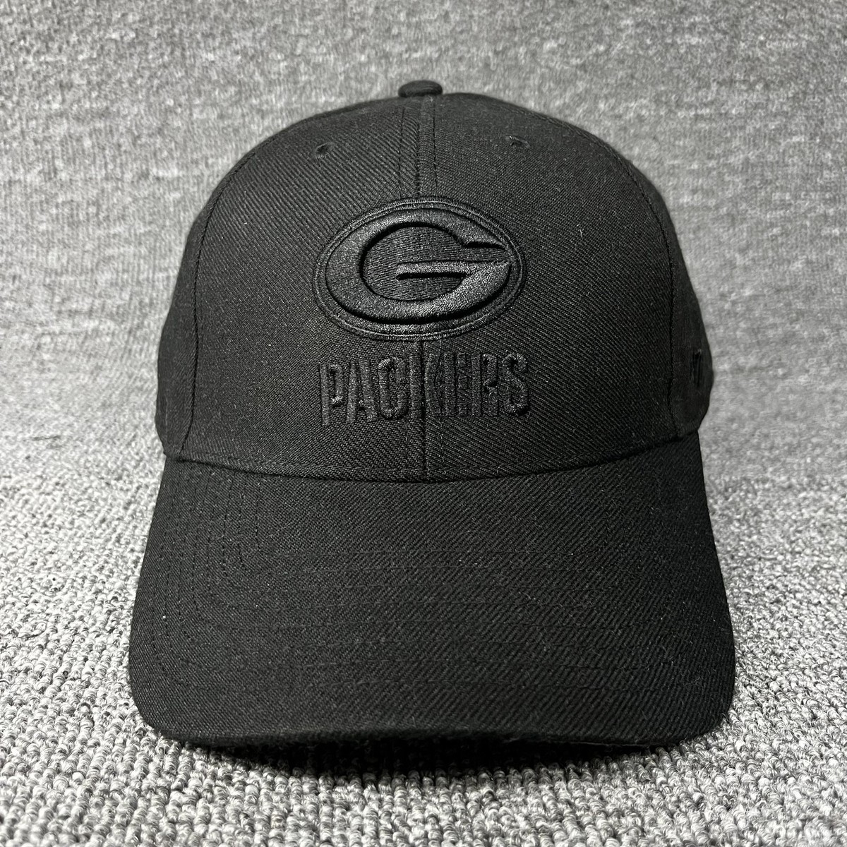 New '47 Green Bay Packers Black Tonal Clean Up Adjustable Hat Cap NFL