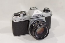 CLA SERVICED - Pentax K1000 35mm SLR film camera with Pentax-M 50mm f2 lens