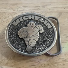 VINTAGE MICHELIN MAN LOGO BELT BUCKLE MICHELIN TIRE COMPANY 1980's