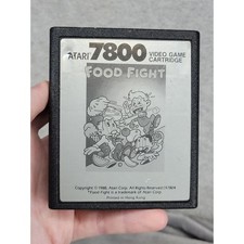 Atari 7800 Food Fight Video Game Cartridge Silver Label CX7804 1988 Vintage