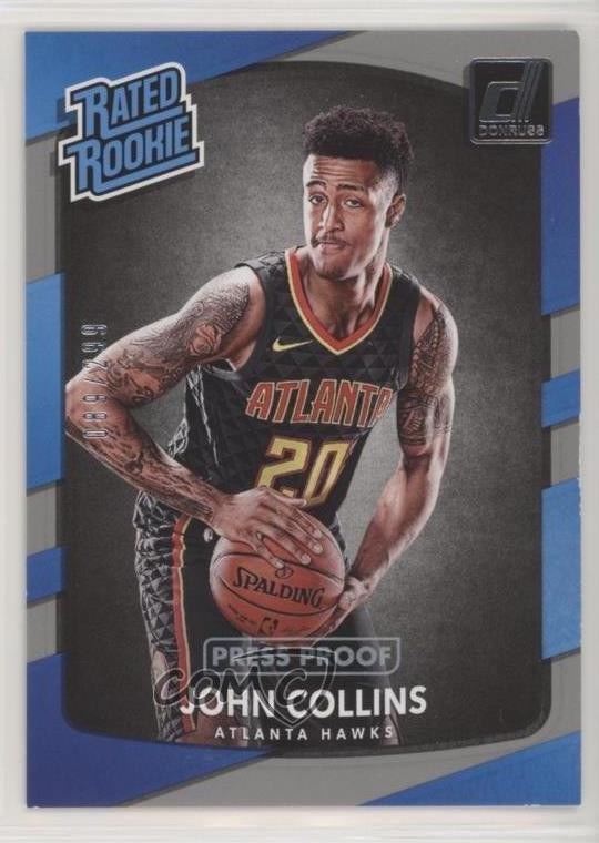 2017 Panini Donruss Rated Rookies Press Proof Silver /299 John Collins #182 0p5j