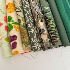 Bundle 253 Forest Vintage Silk Fabric Scraps Japanese Kimono Fabric Bag
