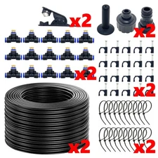 30-100ft Drip Irrigation System Garden Plant Self Watering Micro Hose Sprinkler