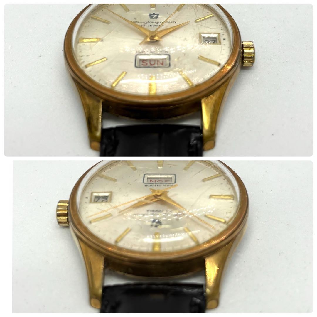 CITIZEN Young 7 Hand-Wound Date Men's Wristwatch 1965 View 4