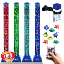 Aquarium Sensory Fish Bubble Light Tube 4ft 16 Color LED Remote
