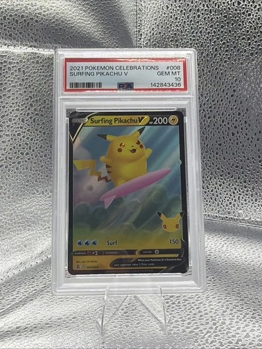 Pokémon Celebrations Surfing Pikachu V 008/025 Psa 10