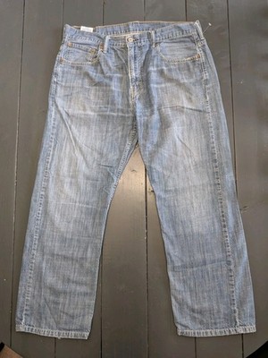 Levis 569 Jeans Mens 34x28 Blue Med Wash Loose Straight Relaxed Fit 100% Cotton