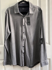 ALFANI Men's Size XL Gray Non Iron Dress Shirt Supima Cotton NWT