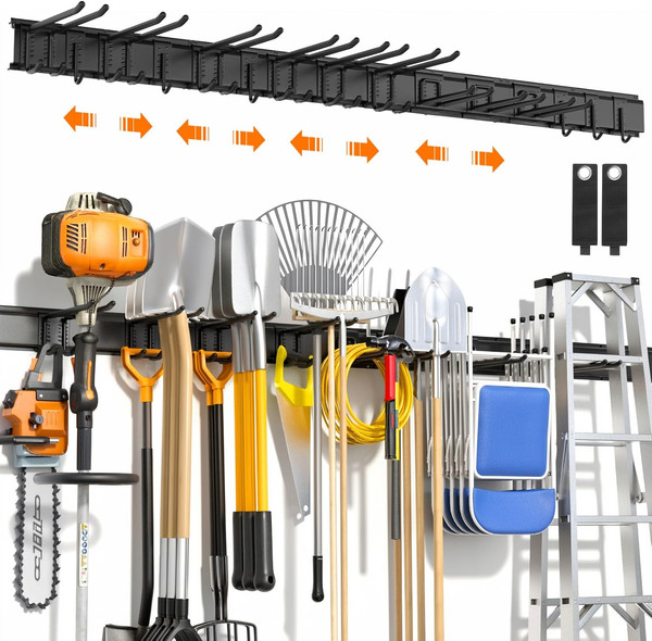 Housolution Verstellbar Garagen GeräTehalter 163Cm, Metall Wandhaken | Werkzeugr-image