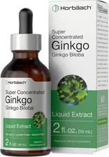 Horbäach Ginkgo Biloba Extract Liquid 2 fl oz | Alcohol-Free Herb Supplement | 