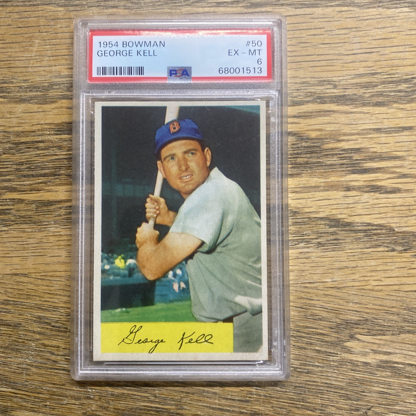 1954 Bowman Baseball Card - #50 George Kell, PSA 6 EXMT