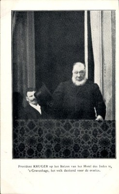 Ak Präsident Kruger, auf dem Balkon des Hotel des Indes, 's... - 11197240